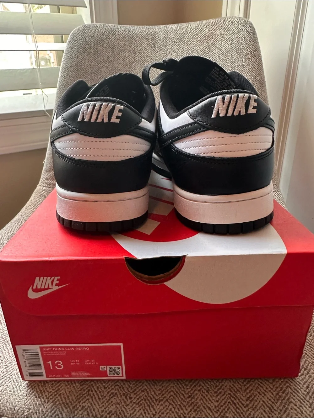 Nike Black and White Dunk Low Retro